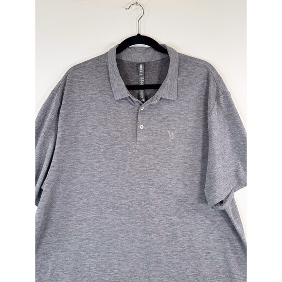 Vuori Mens Polo Shirt Gray Short Sleeve Performance Stretch Golf Preppy 2XL XXL - Picture 6 of 9